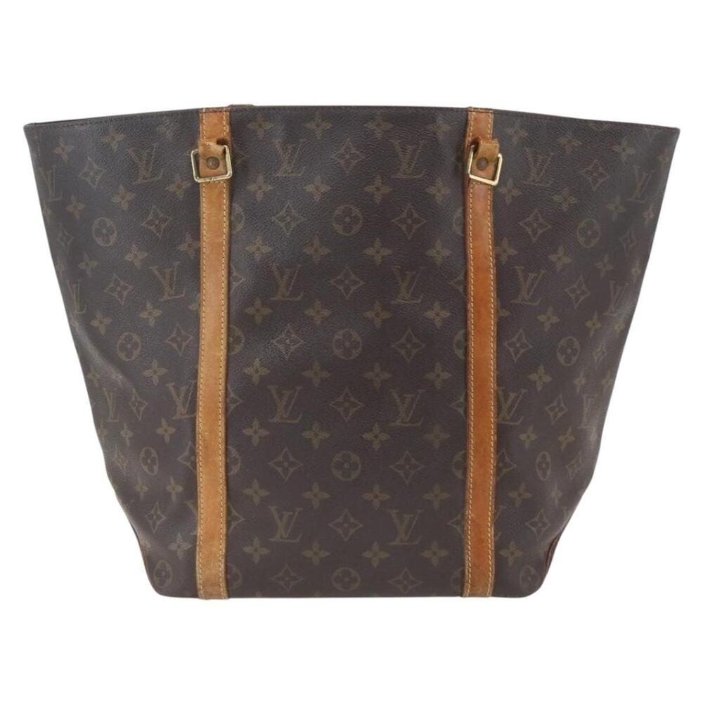 Louis Vuitton Monogram Sac Shopping Tote Bag Brown